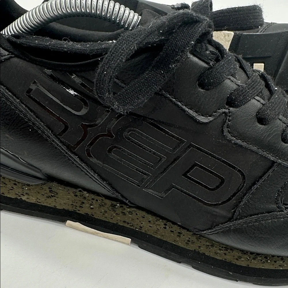 Replay Arthur Black Leather Men's Sneakers Lace Up Low Profile Black Size US10